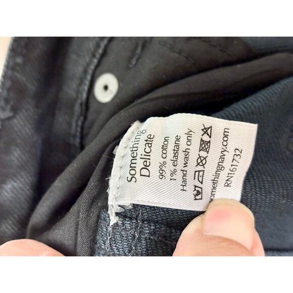 NWT Something Navy High Waisted Denim Bootcut Jeans Washed Black Women's Size 4 - Picture 6 of 6